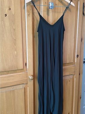 Black Spaghetti‑Strap Maxi Sarouel